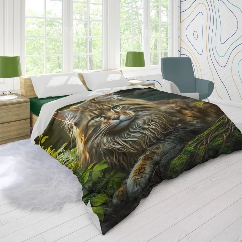 Mystic Woods Feline Art Duvet Cover