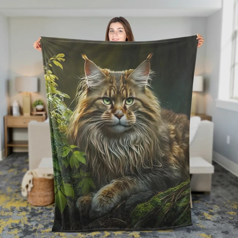 Mystic Woods Feline Art Fleece Blanket 2