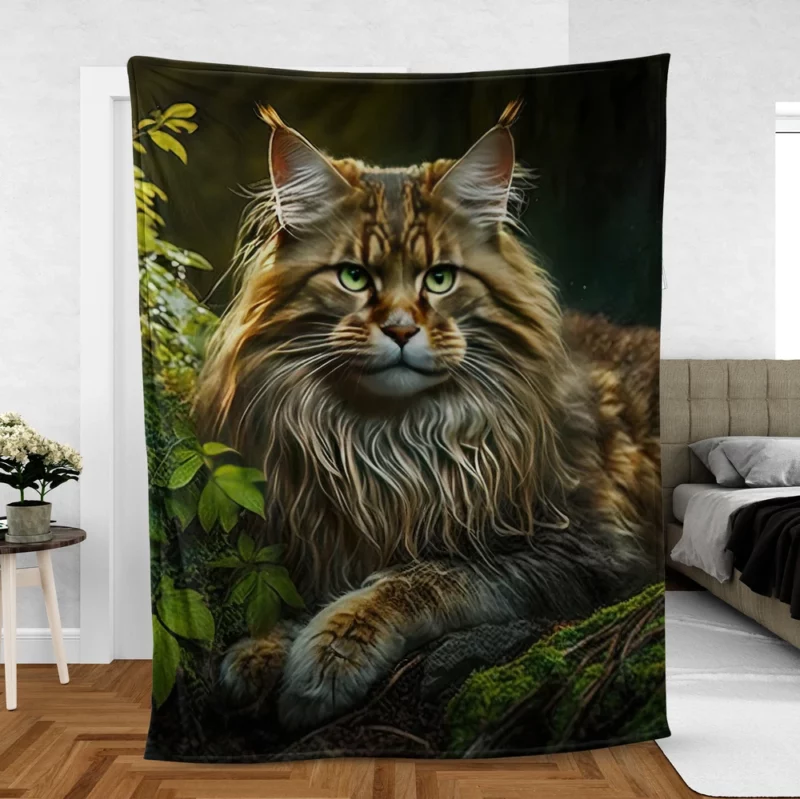 Mystic Woods Feline Art Fleece Blanket