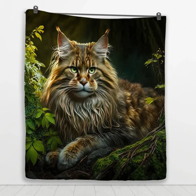 Mystic Woods Feline Art Quilt Blanket 1