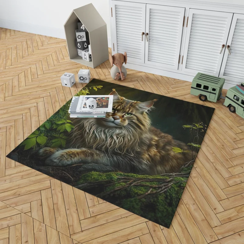 Mystic Woods Feline Art Rug 1