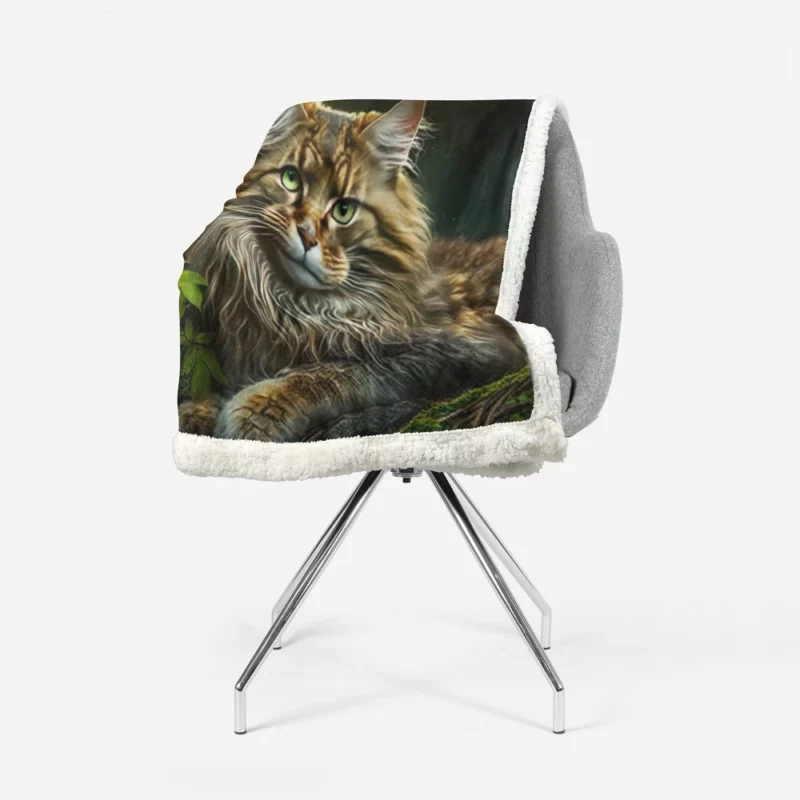 Mystic Woods Feline Art Sherpa Fleece Blanket 1