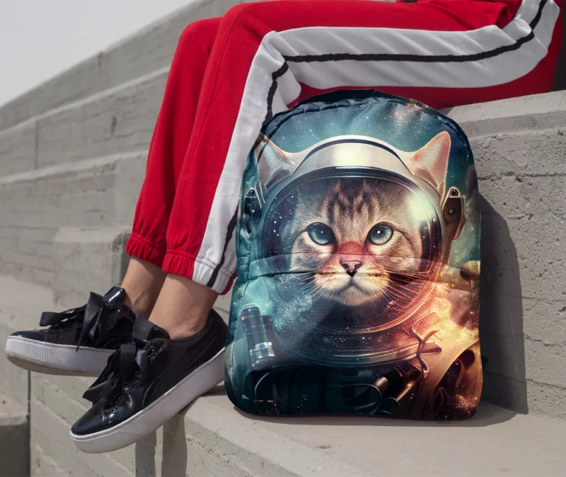 Nebula Background Space Suit Cat Backpack 1