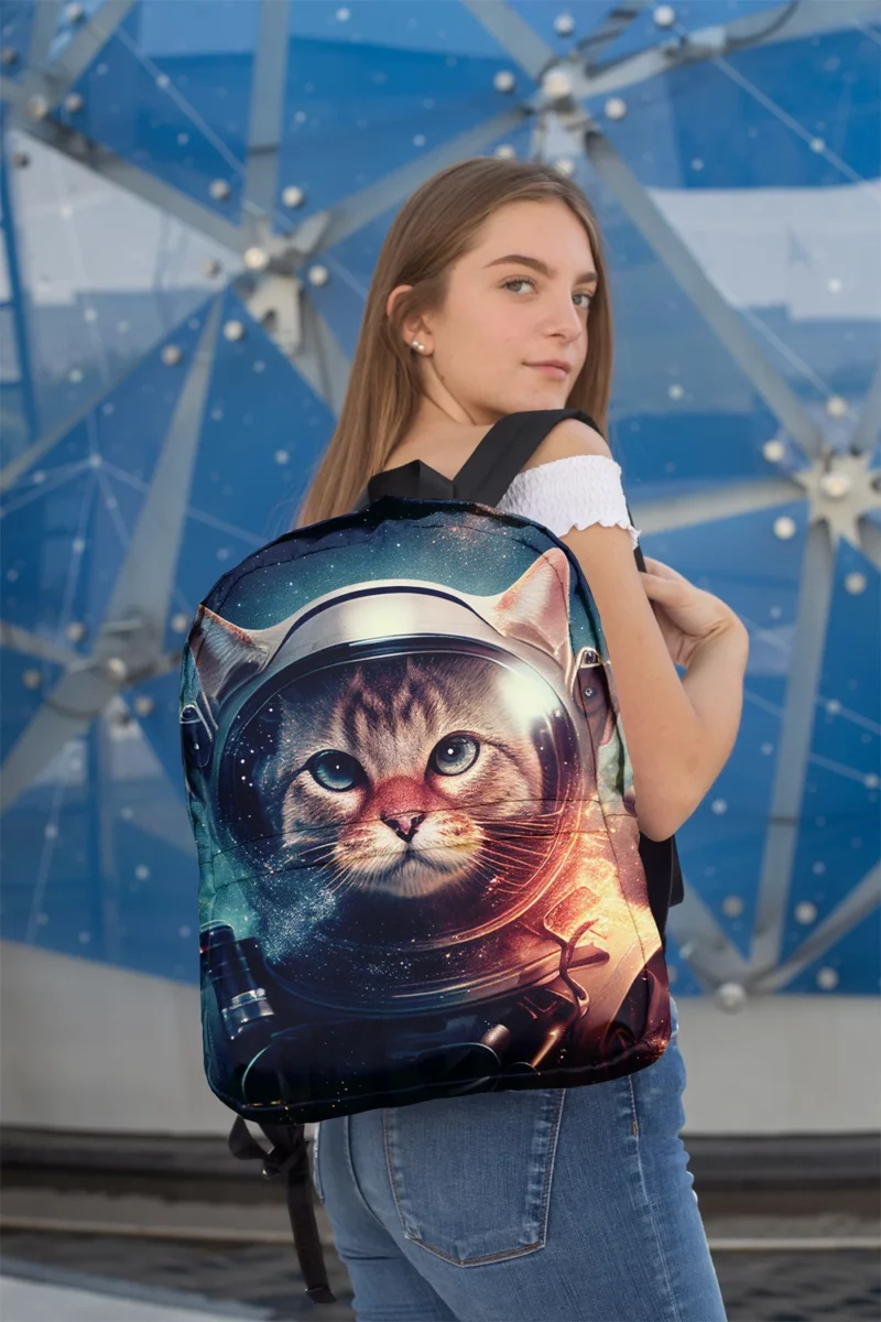 Nebula Background Space Suit Cat Backpack 2