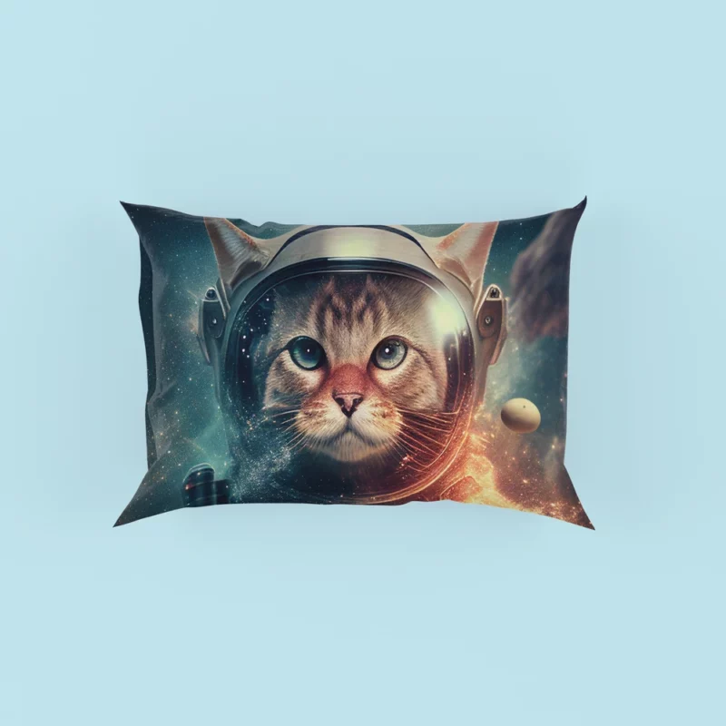 Nebula Background Space Suit Cat Pillow Cases