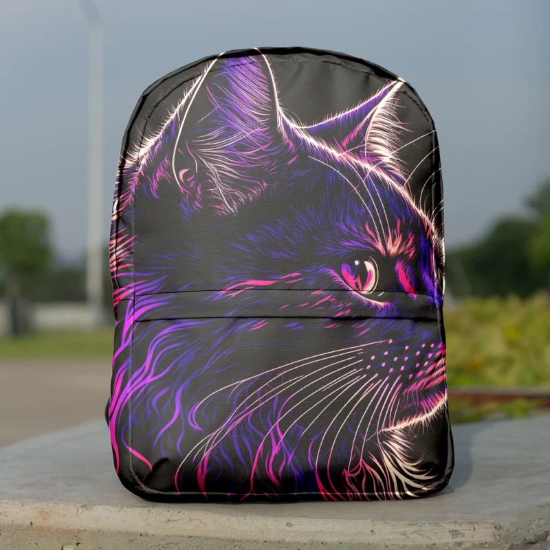 Neon Pop Art Cat Portrait Backpack