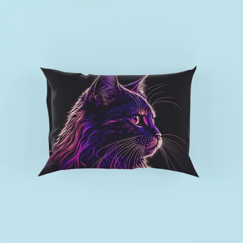 Neon Pop Art Cat Portrait Pillow Cases