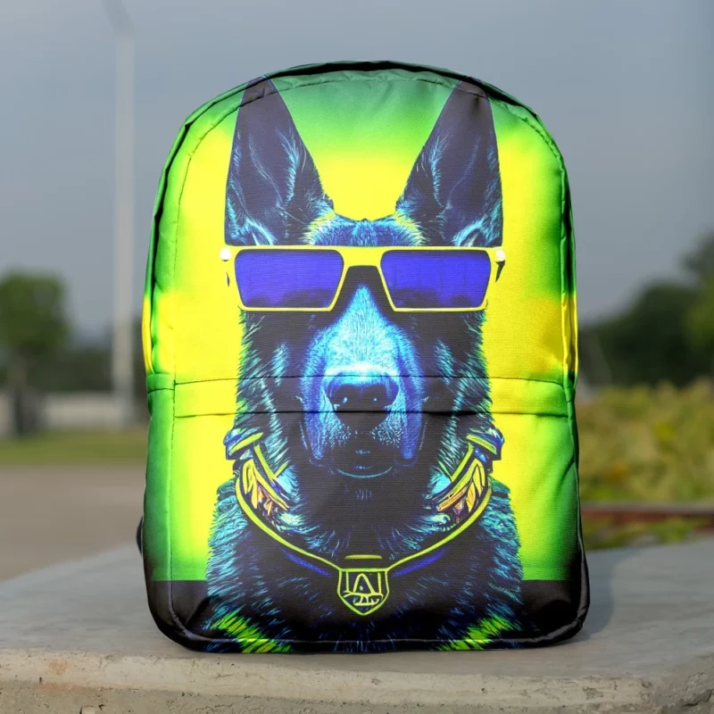 Neon Shades Dog Portrait Backpack