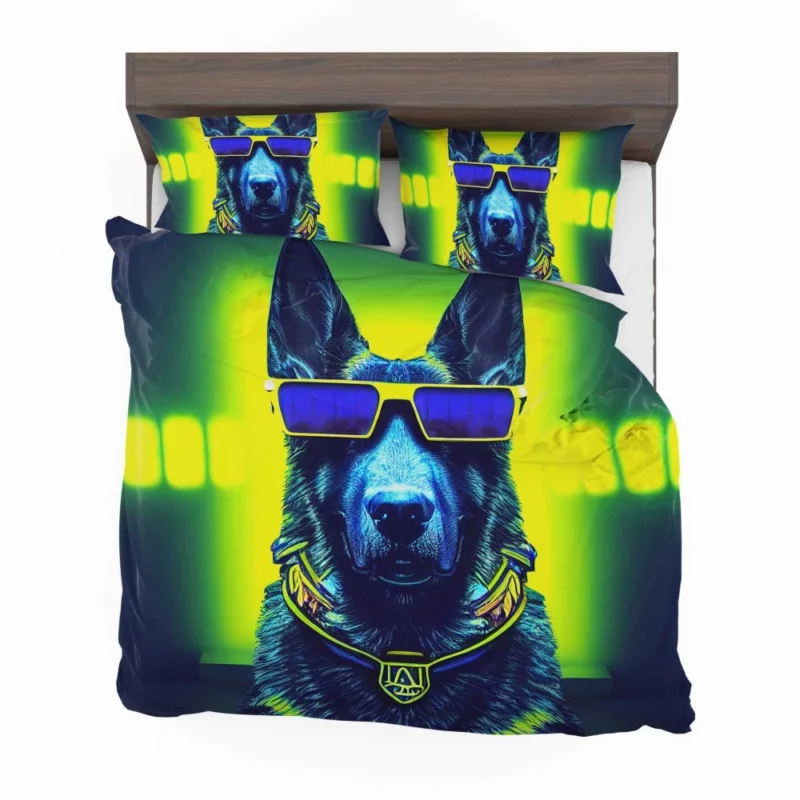 Neon Shades Dog Portrait Bedding Set 2