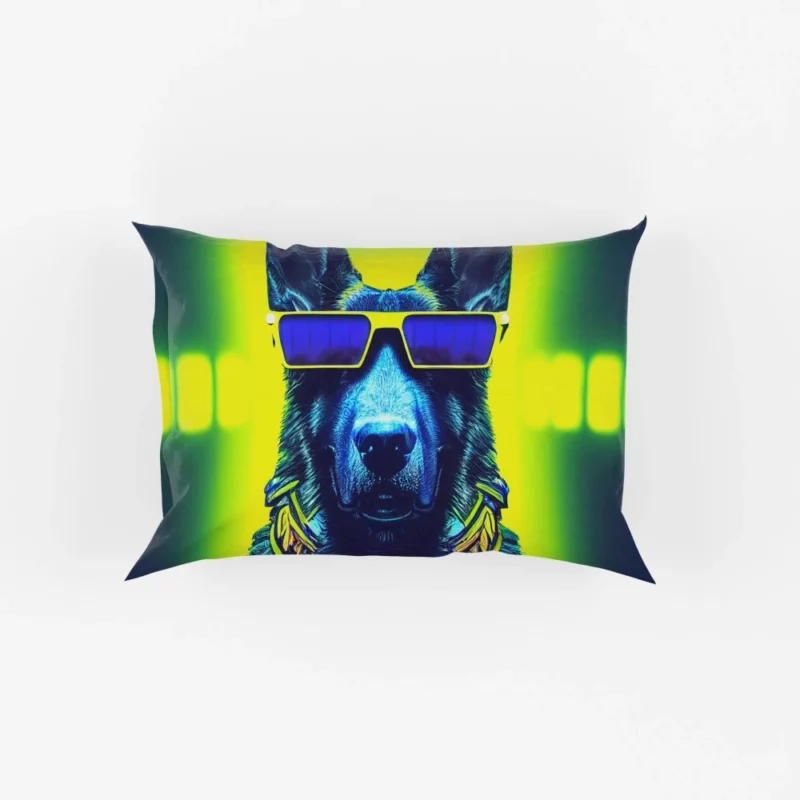 Neon Shades Dog Portrait Pillow Cases