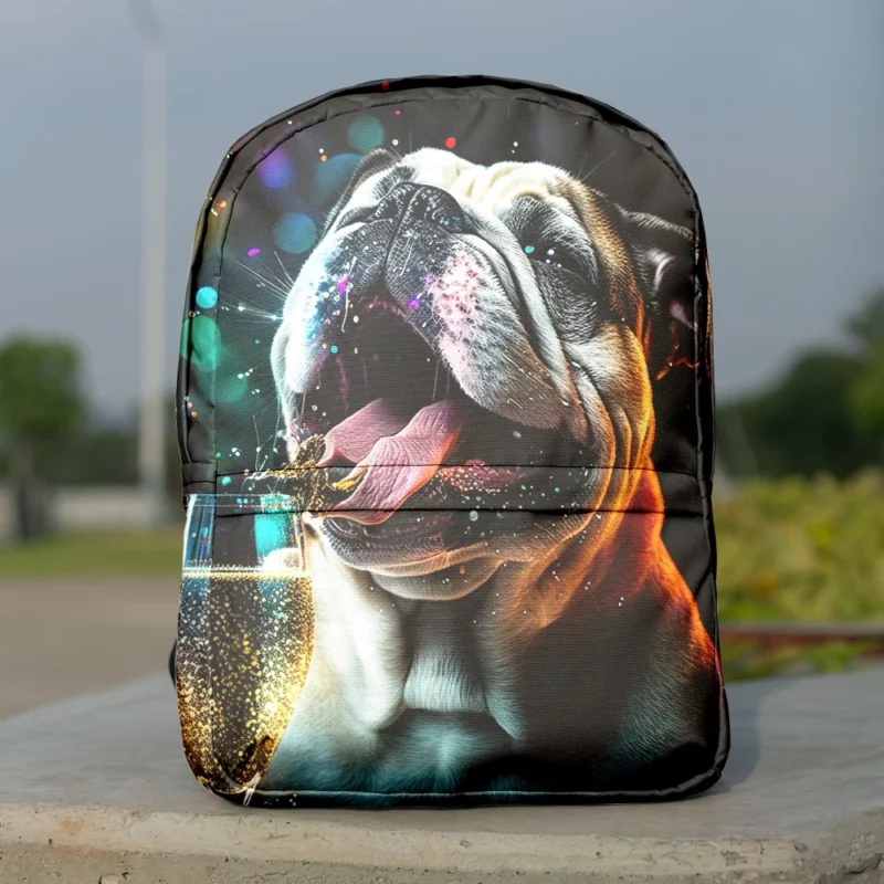 New Year Party French Bulldog Art Backpack