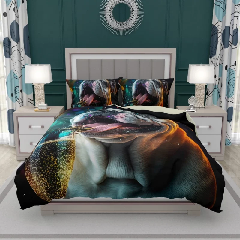 New Year Party French Bulldog Art Bedding Set 1