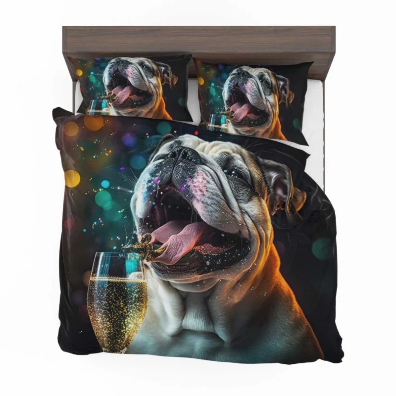 New Year Party French Bulldog Art Bedding Set 2