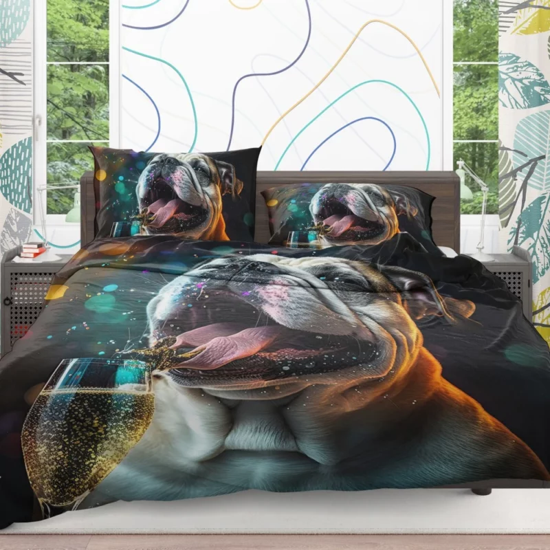 New Year Party French Bulldog Art Bedding Set