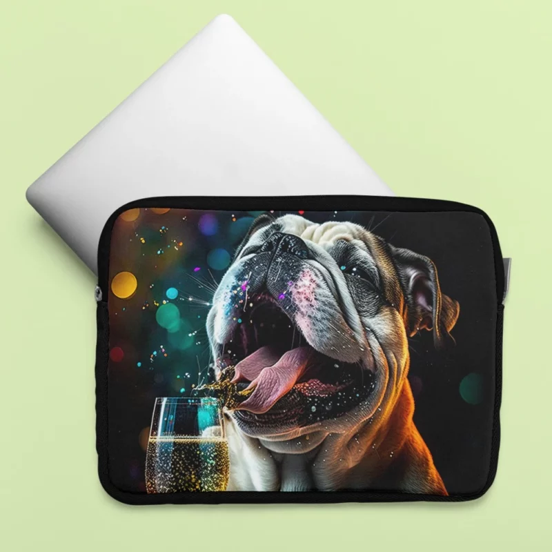 New Year Party French Bulldog Art Laptop Sleeve