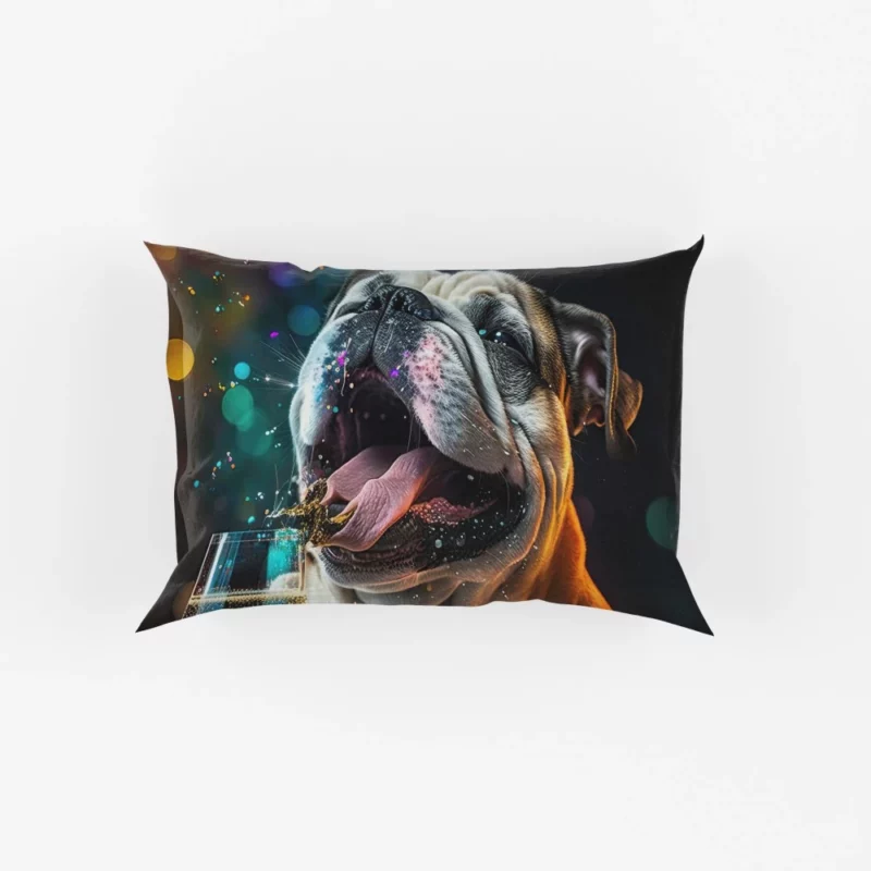 New Year Party French Bulldog Art Pillow Cases