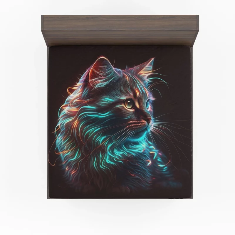 Nice Cat Illustration Fitted Sheet