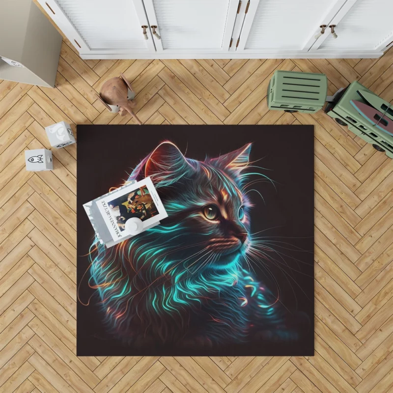 Nice Cat Illustration Rug