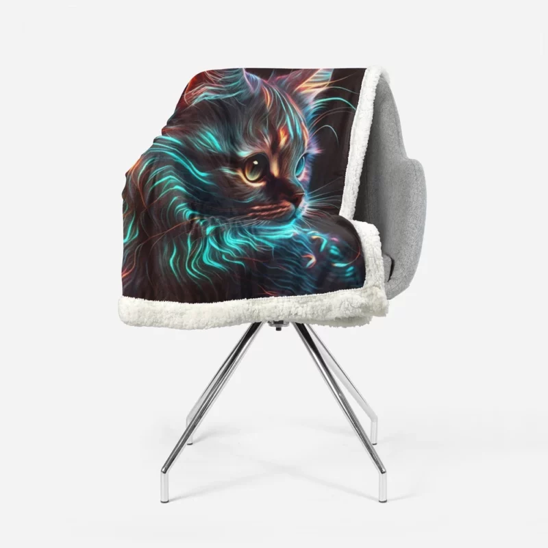 Nice Cat Illustration Sherpa Fleece Blanket 1