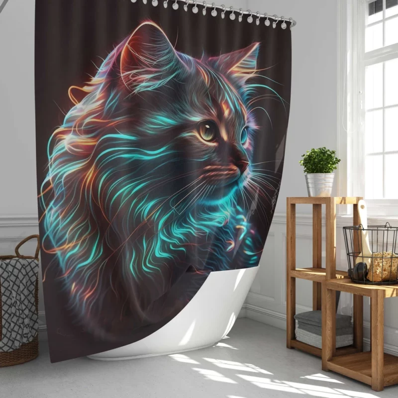 Nice Cat Illustration Shower Curtain