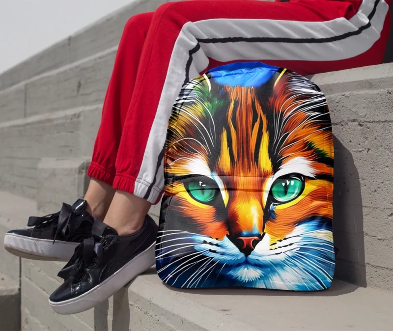 Oil Painting of a Cat Backpack 1