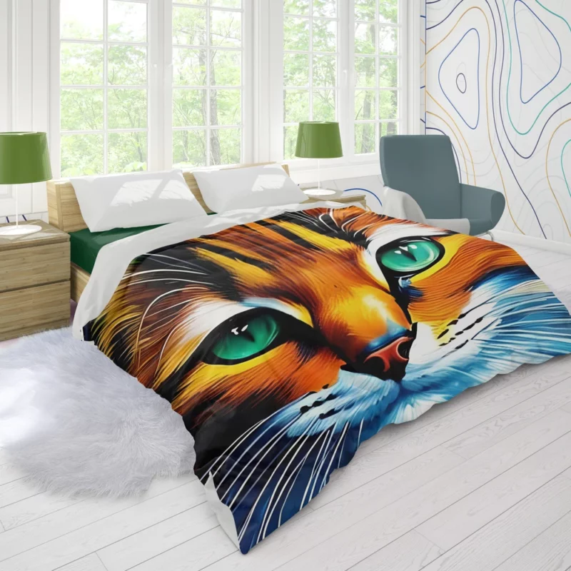 Oil Painting of a Cat Duvet Cover