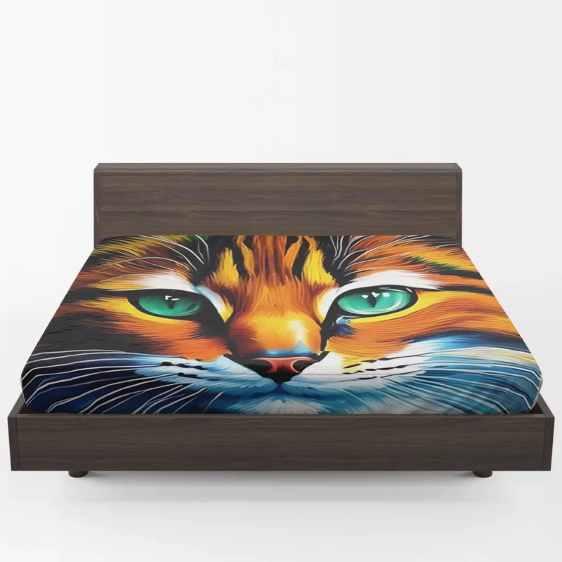 Oil Painting of a Cat Fitted Sheet 1