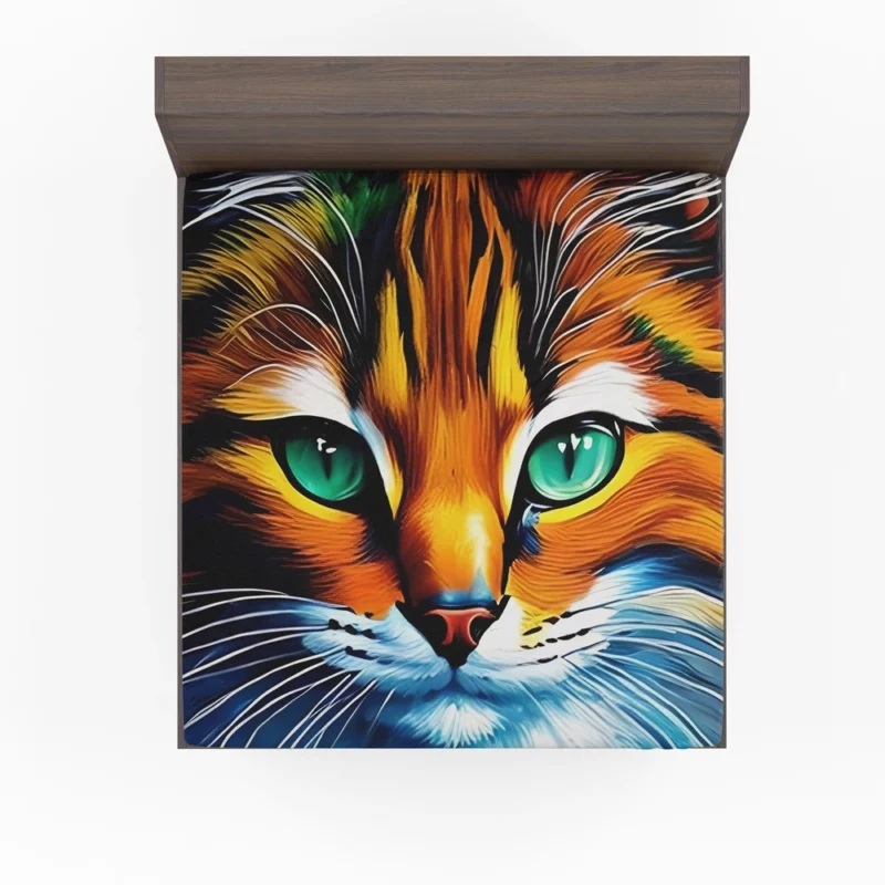 Oil Painting of a Cat Fitted Sheet