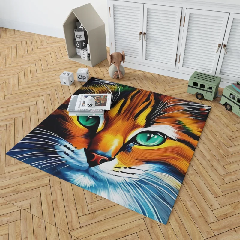 Oil Painting of a Cat Rug 1