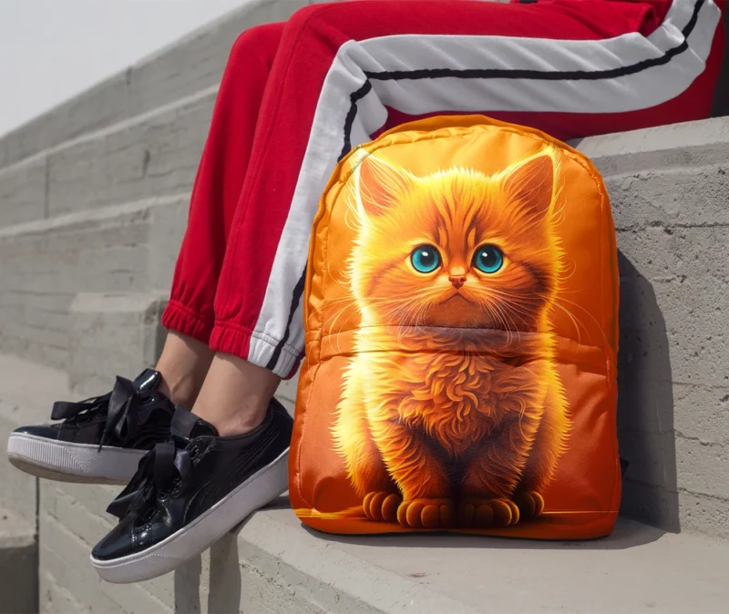 Orange Ginger Cat Portrait Backpack 1