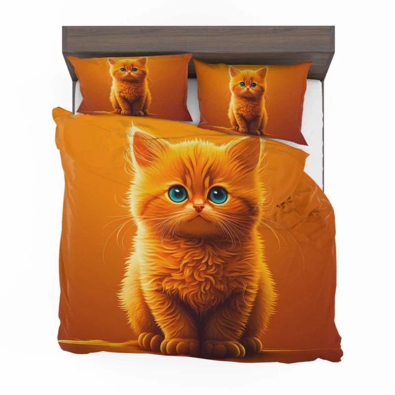 Orange Ginger Cat Portrait Bedding Set 2