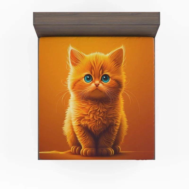 Orange Ginger Cat Portrait Fitted Sheet