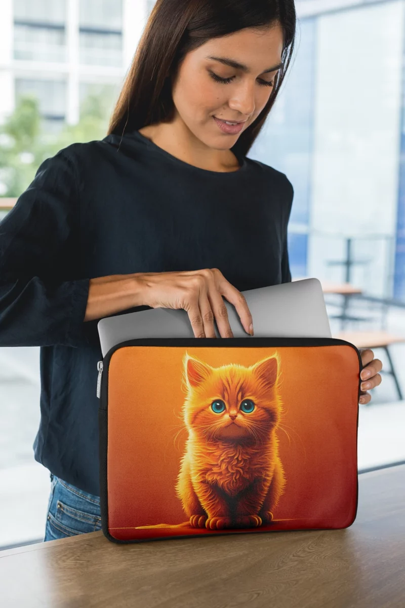 Orange Ginger Cat Portrait Laptop Sleeve 1