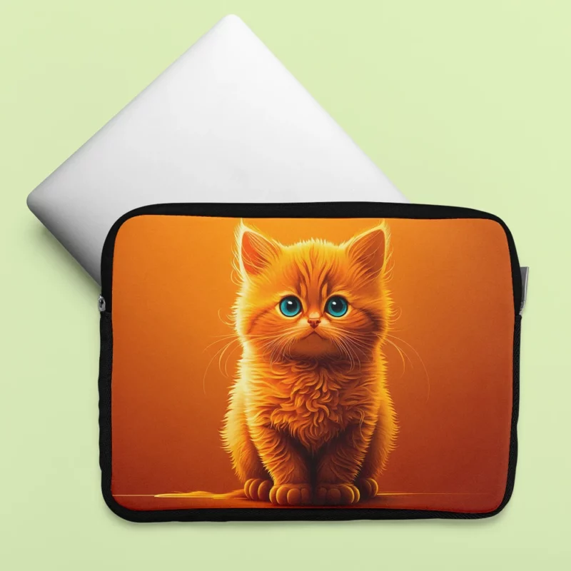 Orange Ginger Cat Portrait Laptop Sleeve