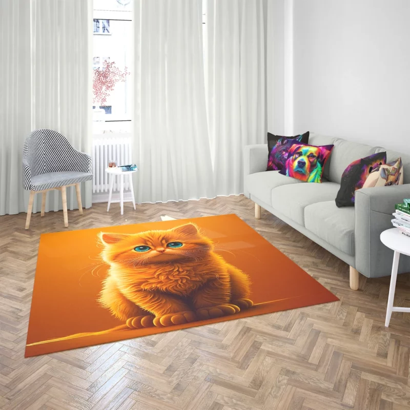 Orange Ginger Cat Portrait Rug 2