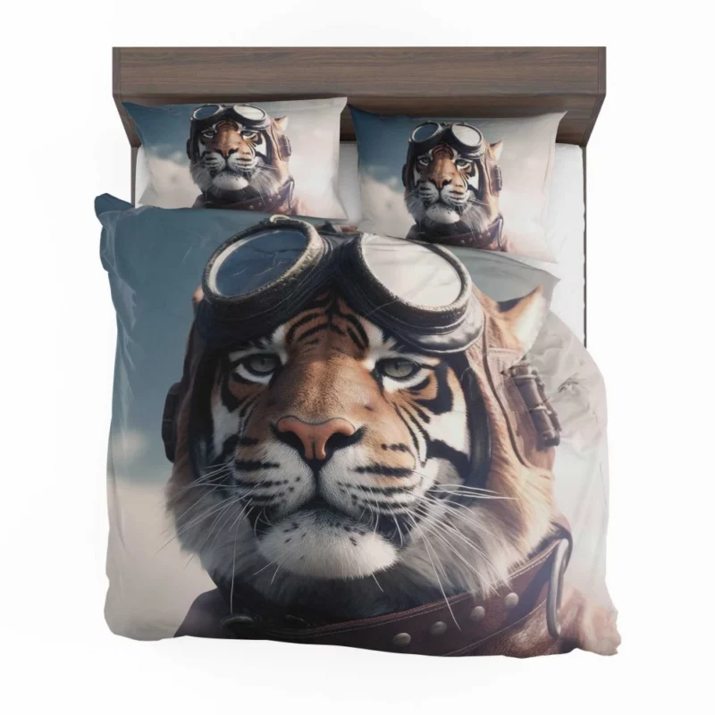 Pilot Hat Tiger Print Bedding Set 2