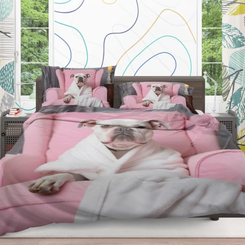 Pink Armchair Dog Spa Bedding Set