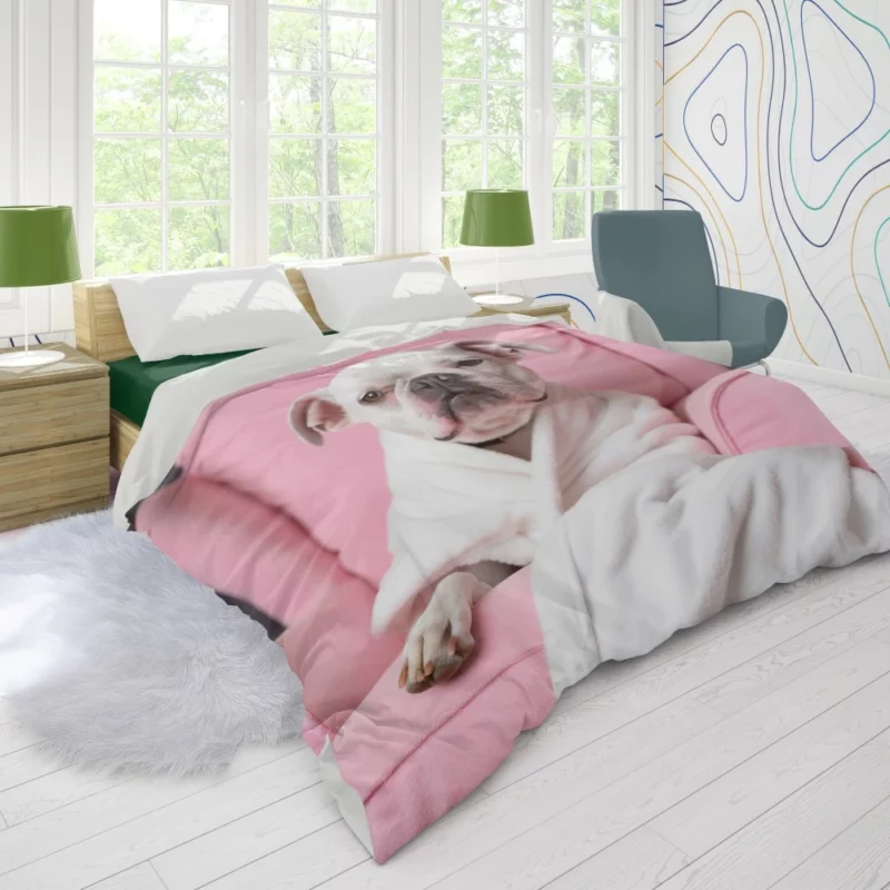 Pink Armchair Dog Spa Duvet Cover