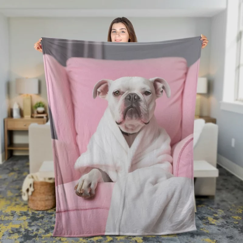 Pink Armchair Dog Spa Fleece Blanket 2