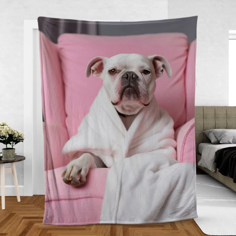 Pink Armchair Dog Spa Fleece Blanket