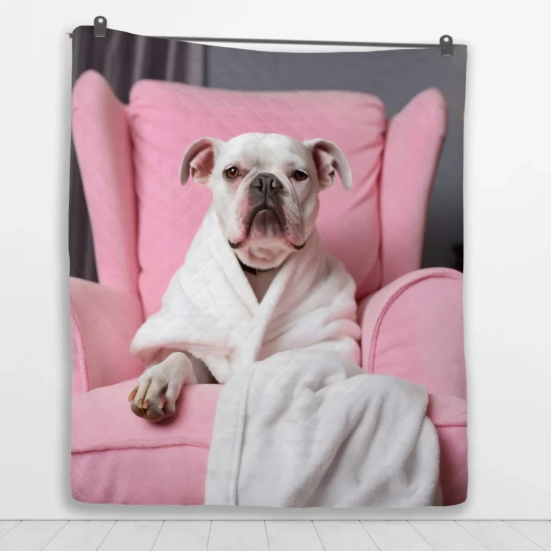 Pink Armchair Dog Spa Quilt Blanket 1