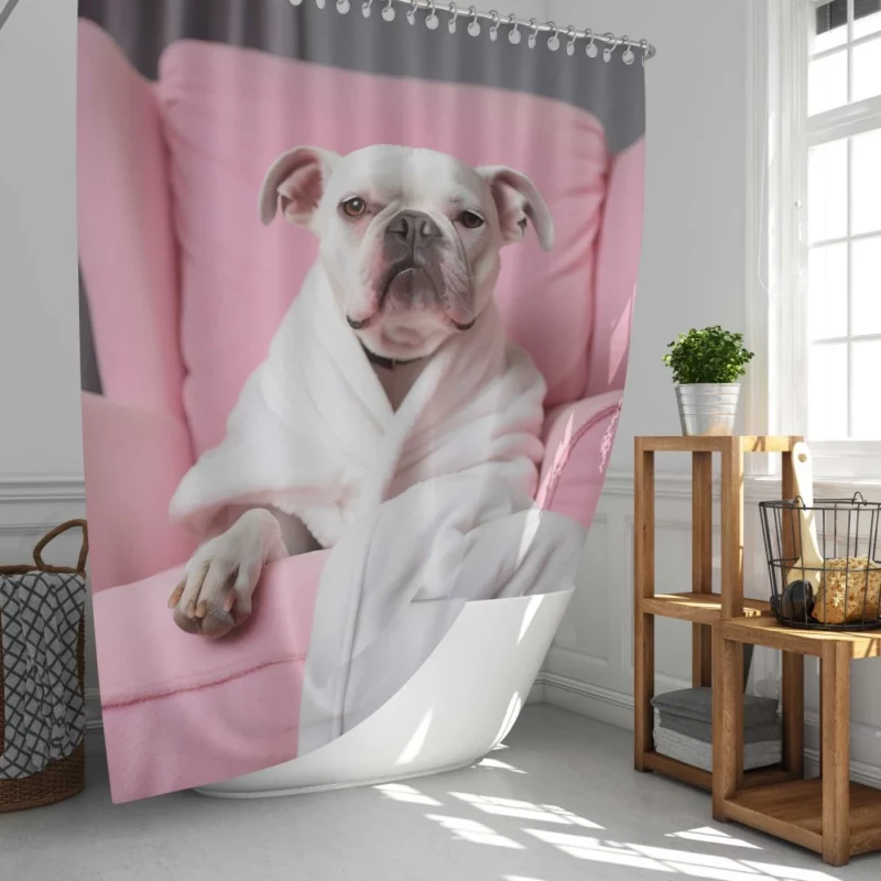 Pink Armchair Dog Spa Shower Curtain