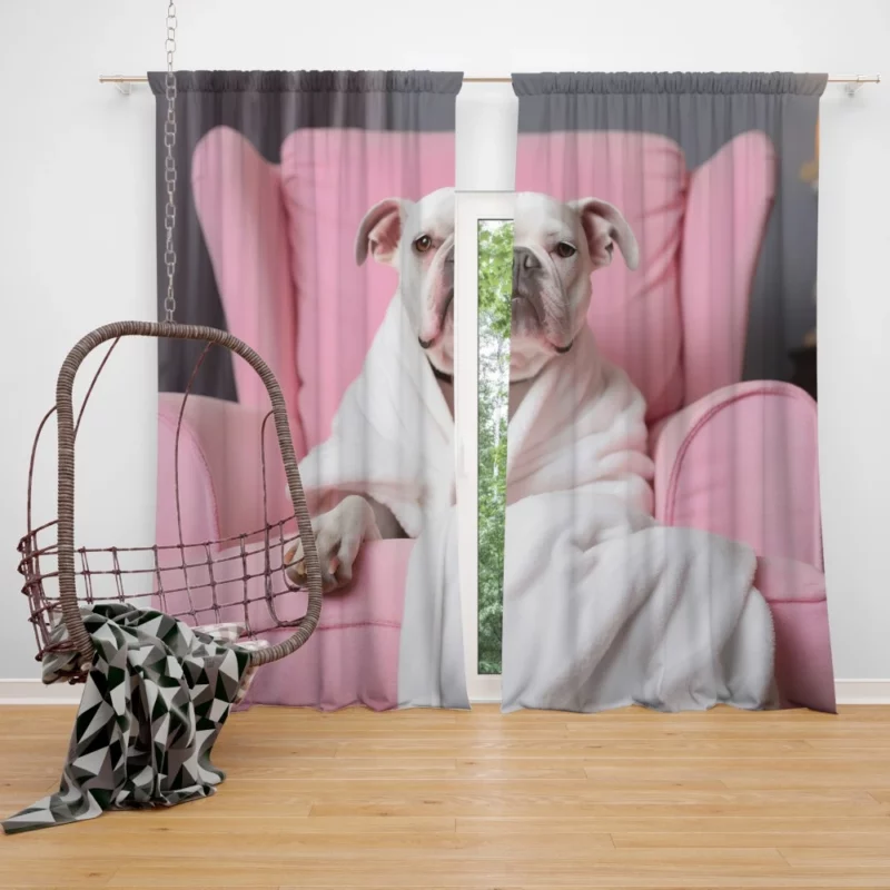 Pink Armchair Dog Spa Window Curtain