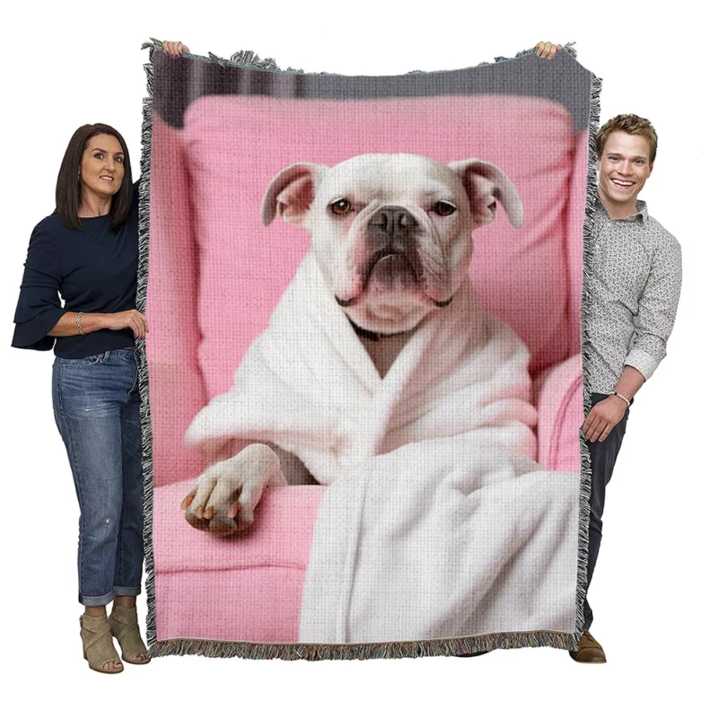 Pink Armchair Dog Spa Woven Blanket