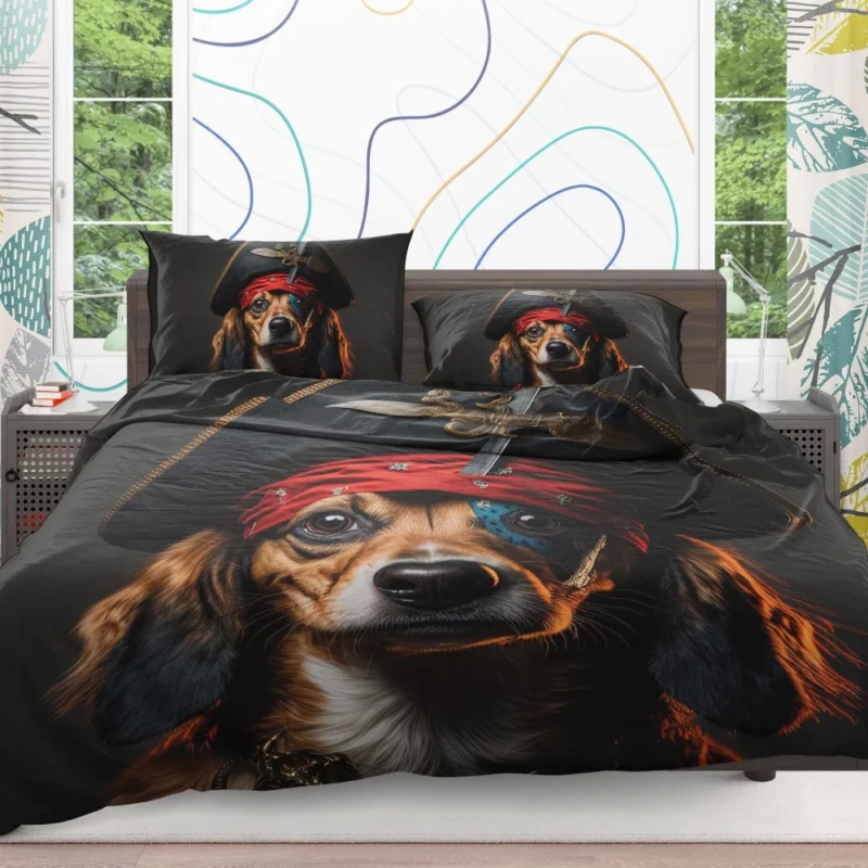 Pirate Dog with Knife Bedding Set