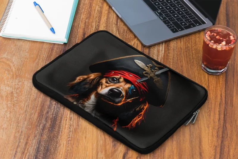 Pirate Dog with Knife Laptop Sleeve 2