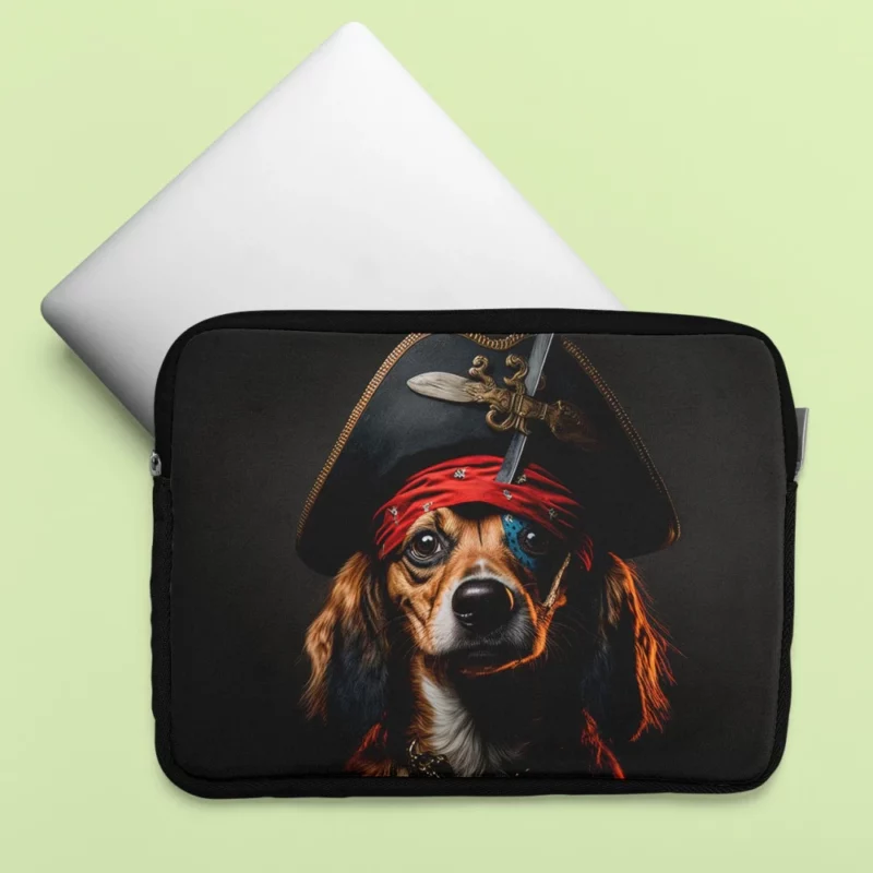 Pirate Dog with Knife Laptop Sleeve