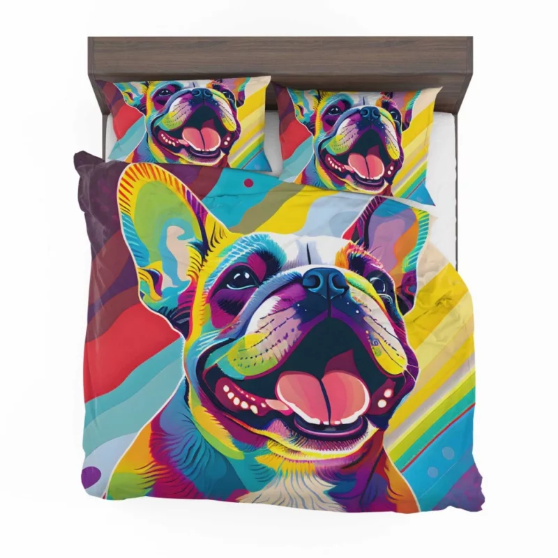 Playful Dog Poster with Pink Tongue Bedding Set 2