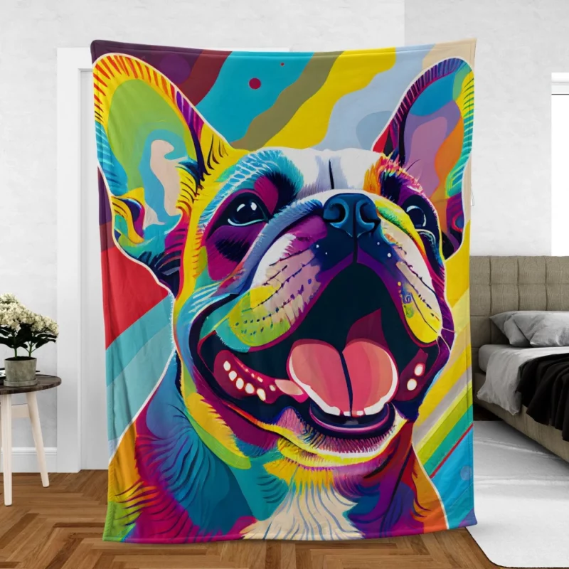 Playful Dog Poster with Pink Tongue Fleece Blanket