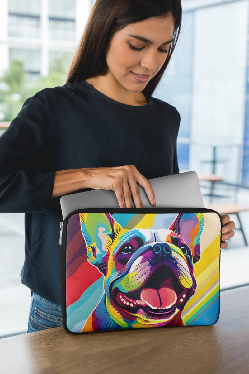 Playful Dog Poster with Pink Tongue Laptop Sleeve 1